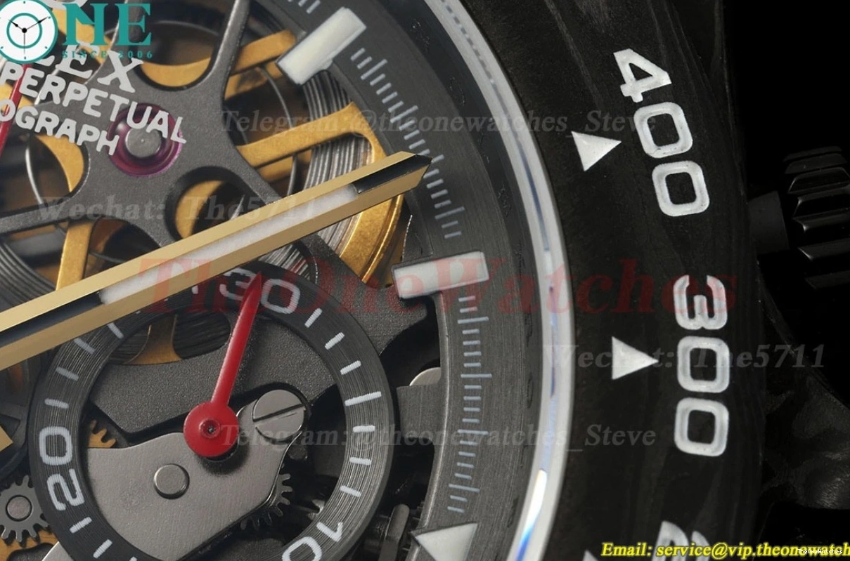 Diw N6F Carbon Daytona DD4801 NY Skeleton Dial 40mm Red 0202